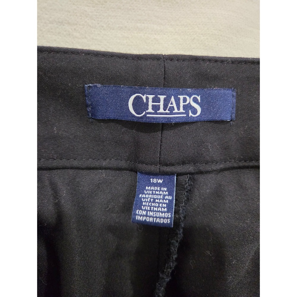 Chaps Womens Black Dress Pants Size 18W Straight Leg Trousers Business Casual - Picture 3 of 5